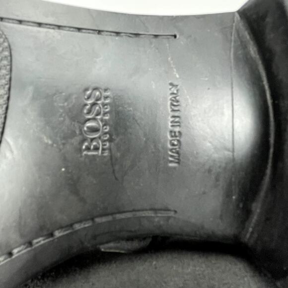 HUGO BOSS Gray Suede Double Monk Strap‎ Oxfords Mens (9.5) Buckle Italy Shoes - Picture 8 of 11